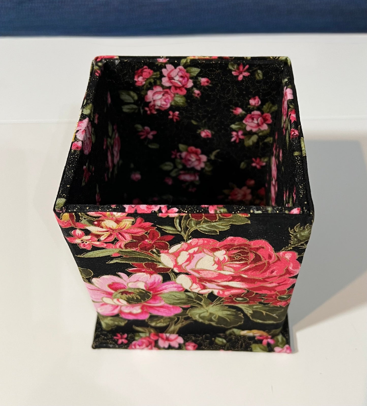 Small Desk Organizer - Pink Roses
