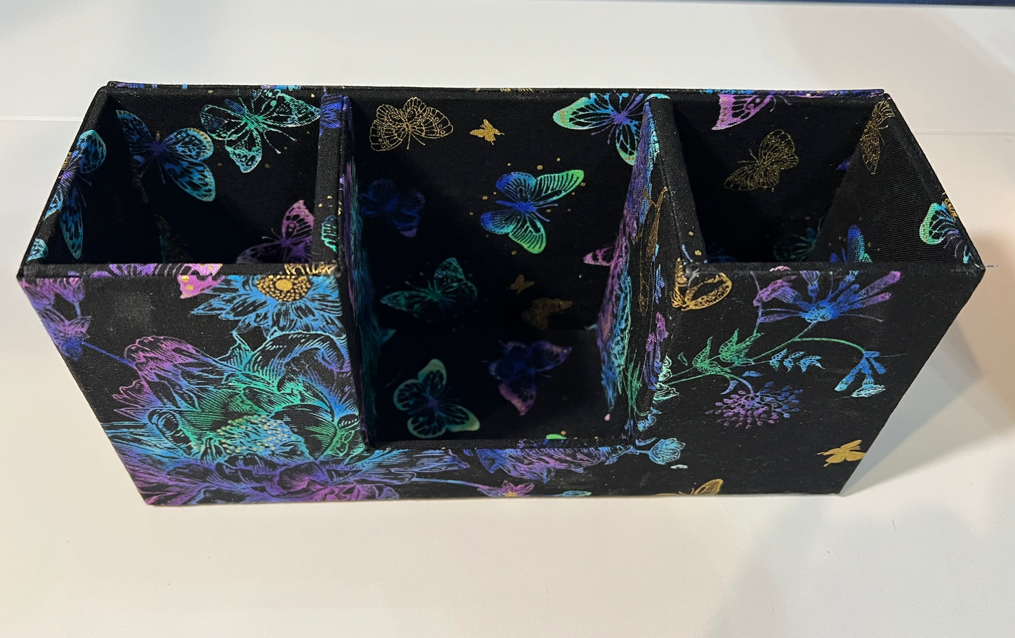 Desk Organizer - Black w/Butterflies