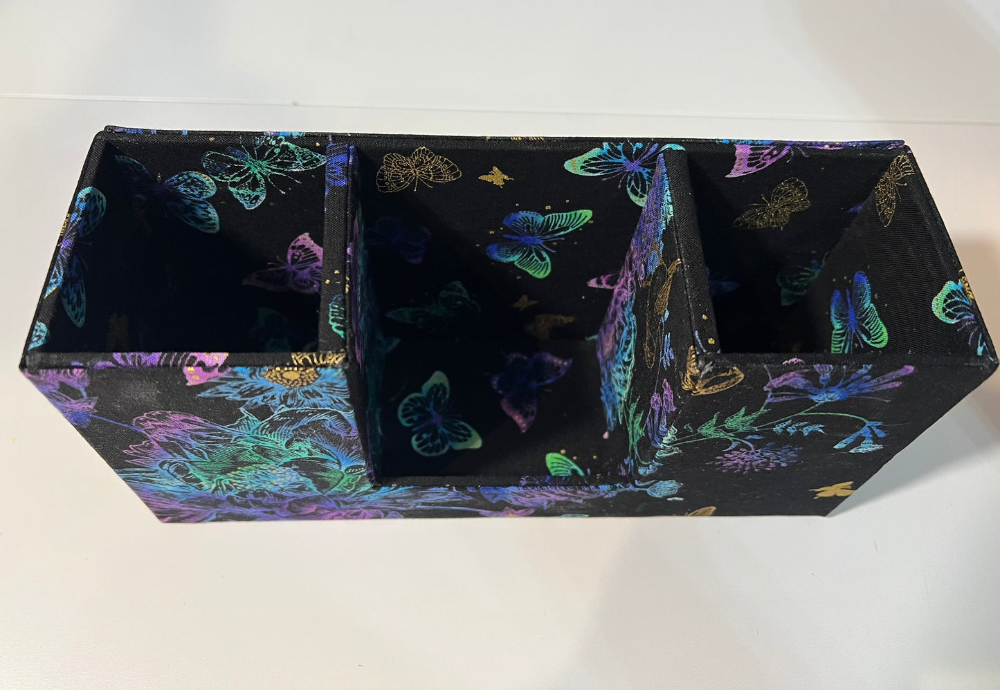 Desk Organizer - Black w/Butterflies