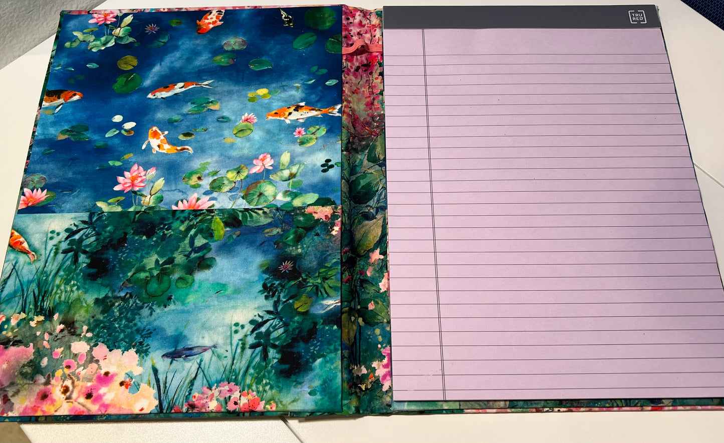Large Covered Notepad - Koi Pond Print