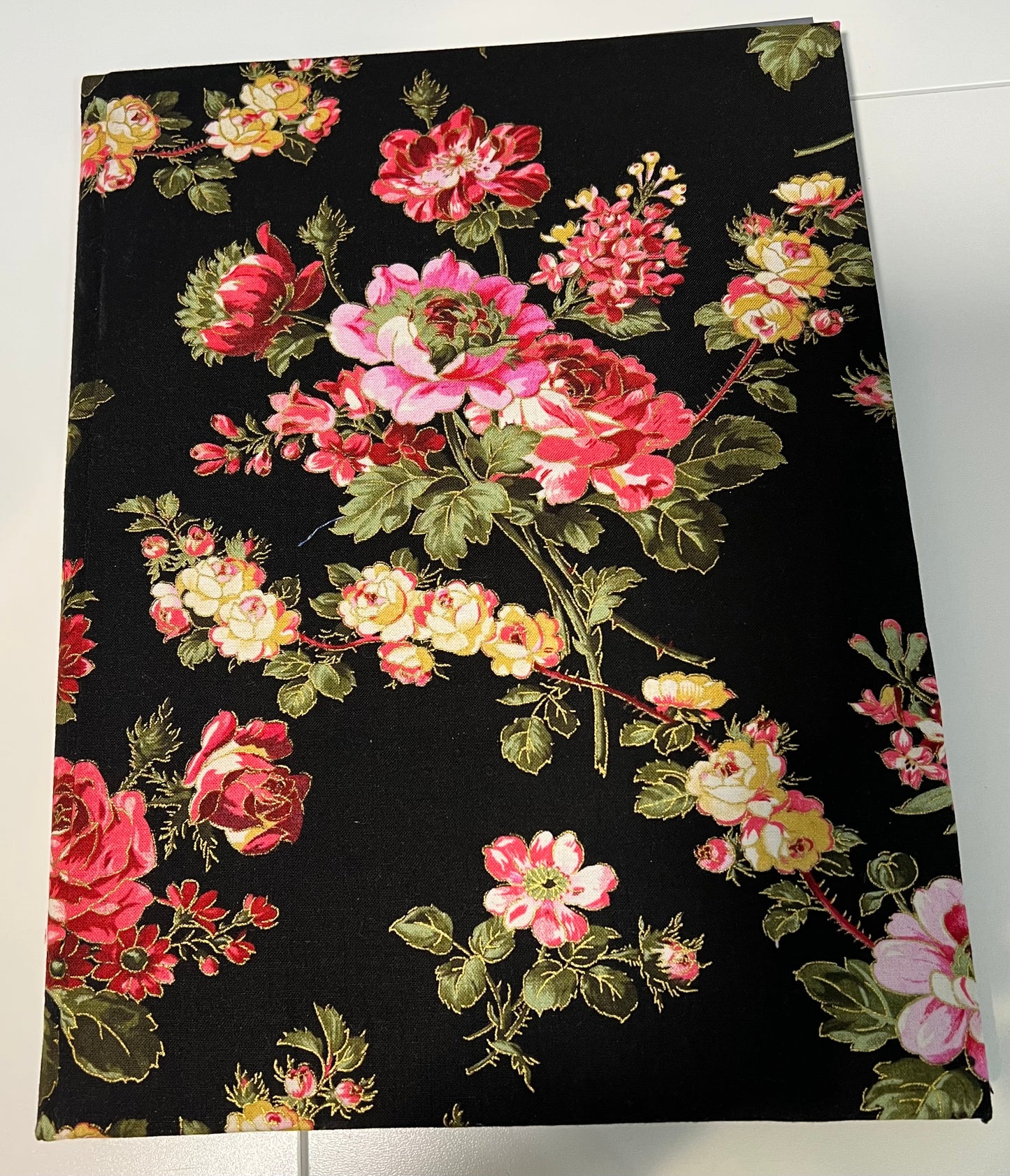 Large Covered Notepad - Black and Pink