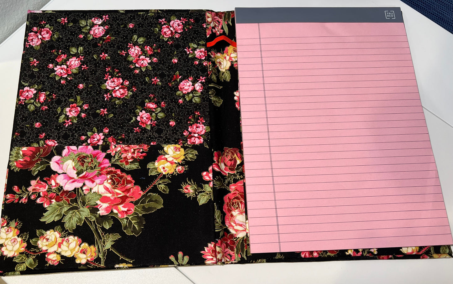Large Covered Notepad - Black and Pink