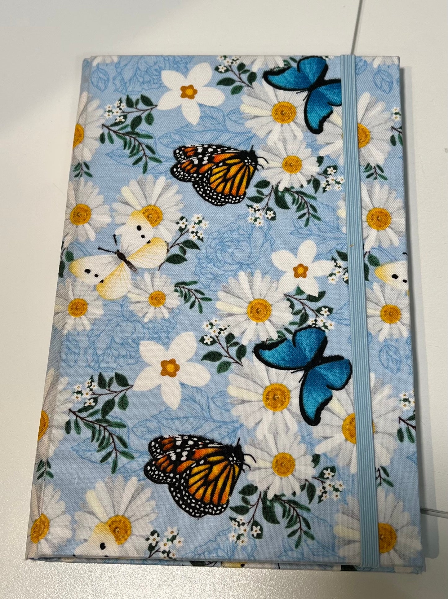 Medium Covered Notepad - Blue Butterfly Print