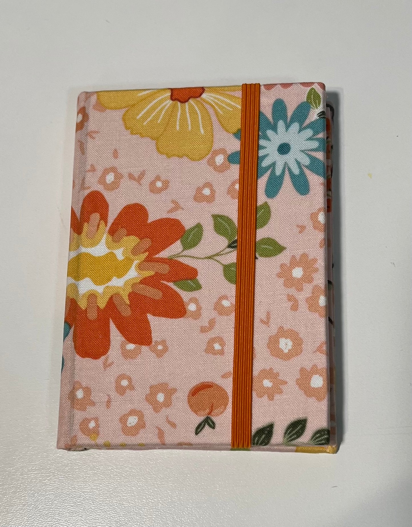 Small Covered Notepad - Pink and Orange Spring Floral