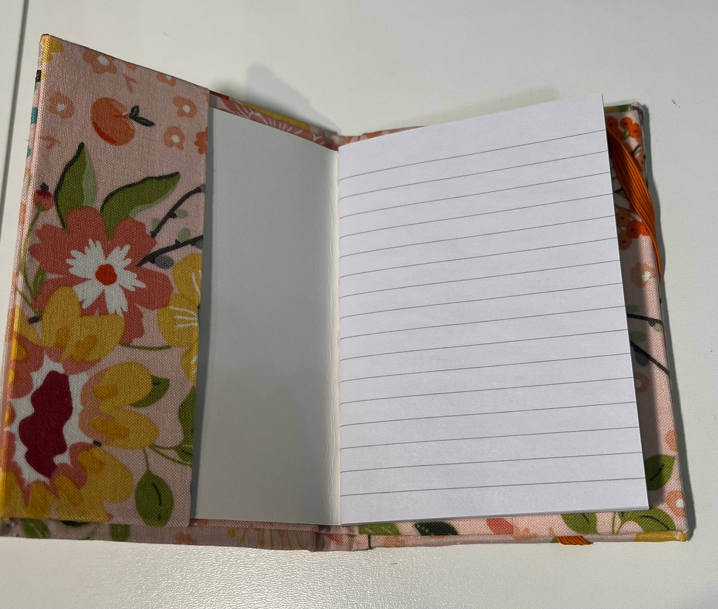 Small Covered Notepad - Pink and Orange Spring Floral